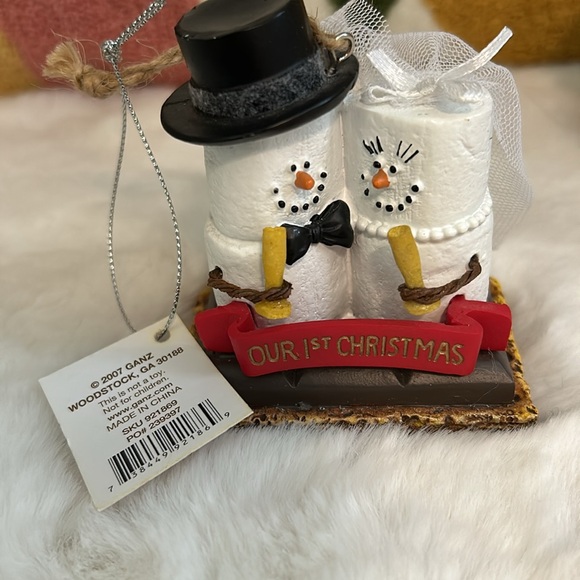 New S’mores Our 1st Christmas Ornament bride and groom marshmallows - Picture 1 of 7
